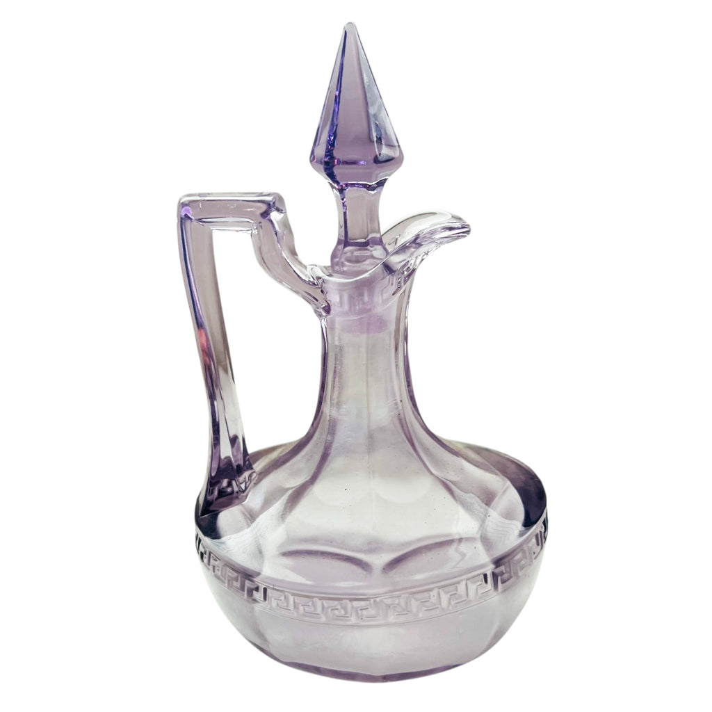 Vintage Purple Cut Crystal Cruet Bottle with Stopper