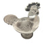 Vintage Clear Glass Standing Rooster Candy Dish w/Lid