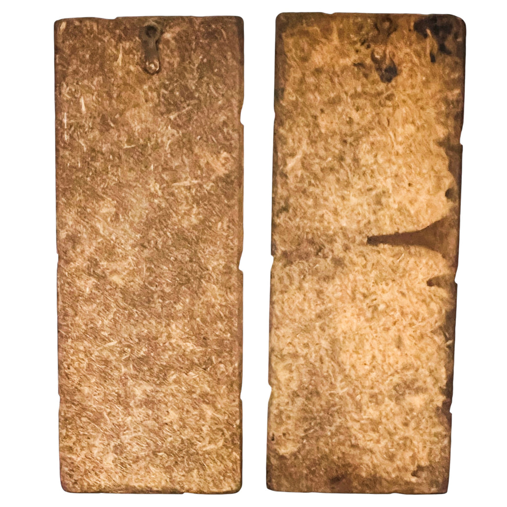 Vintage F. Idylle Girl Composite Wood Board Art Plaque Pair