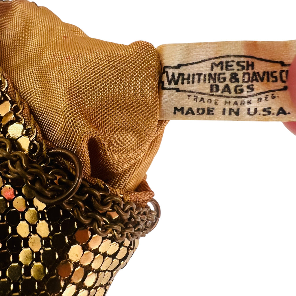 Vintage Whiting & Davis Gold Mesh Chain Handle Evening Purse