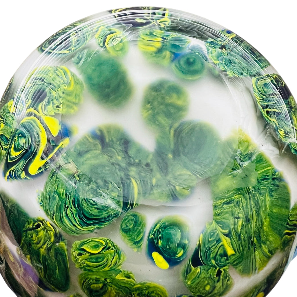 Vintage Murano Art Glass Green Blue and White Vase