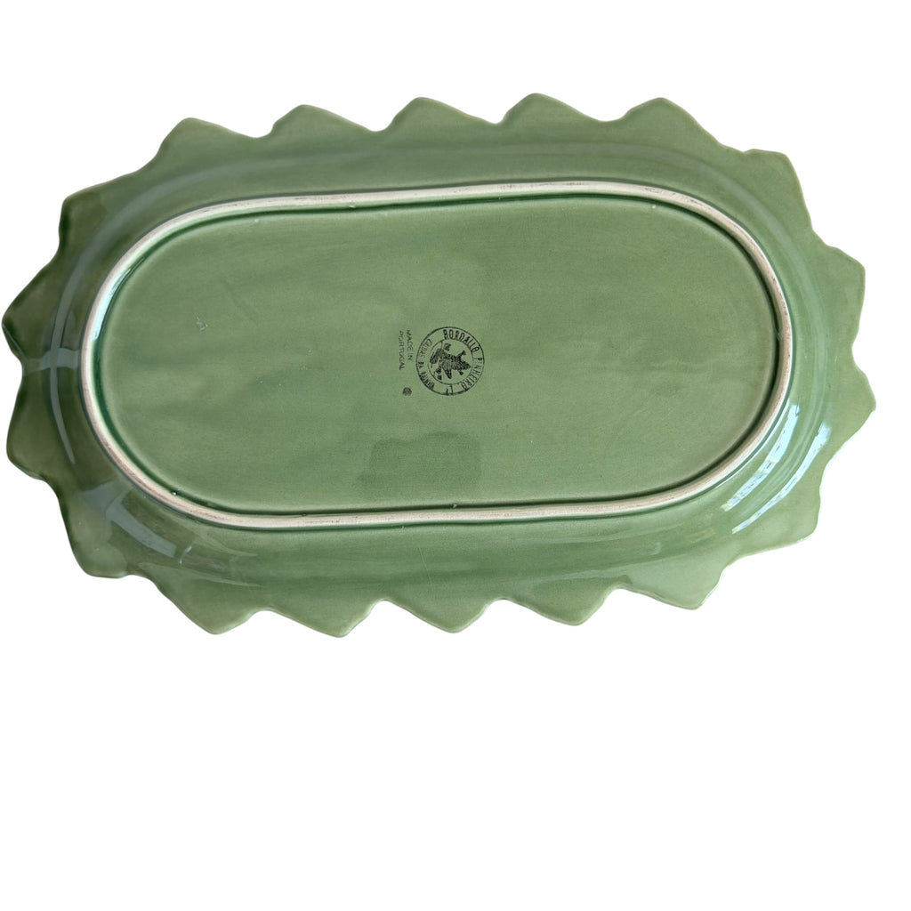 Vintage Bordallo Pinheiro Portugal Green Rabbit Lettuce Platter