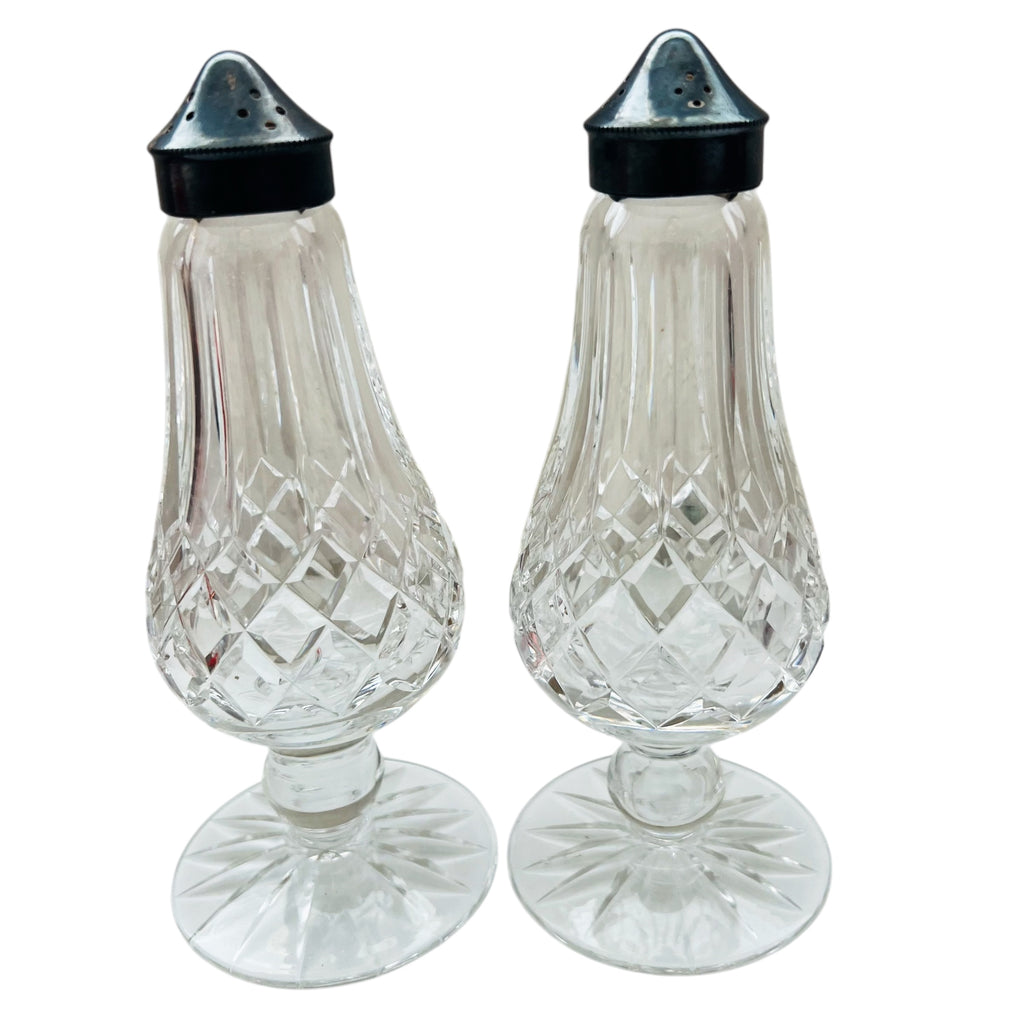 Vintage Waterford Crystal Clear Glass Salt & Pepper Shackers