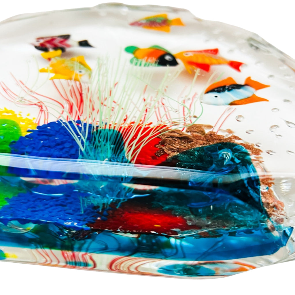 Vintage Murano Glass Fish Aquarium Shell Sculpture