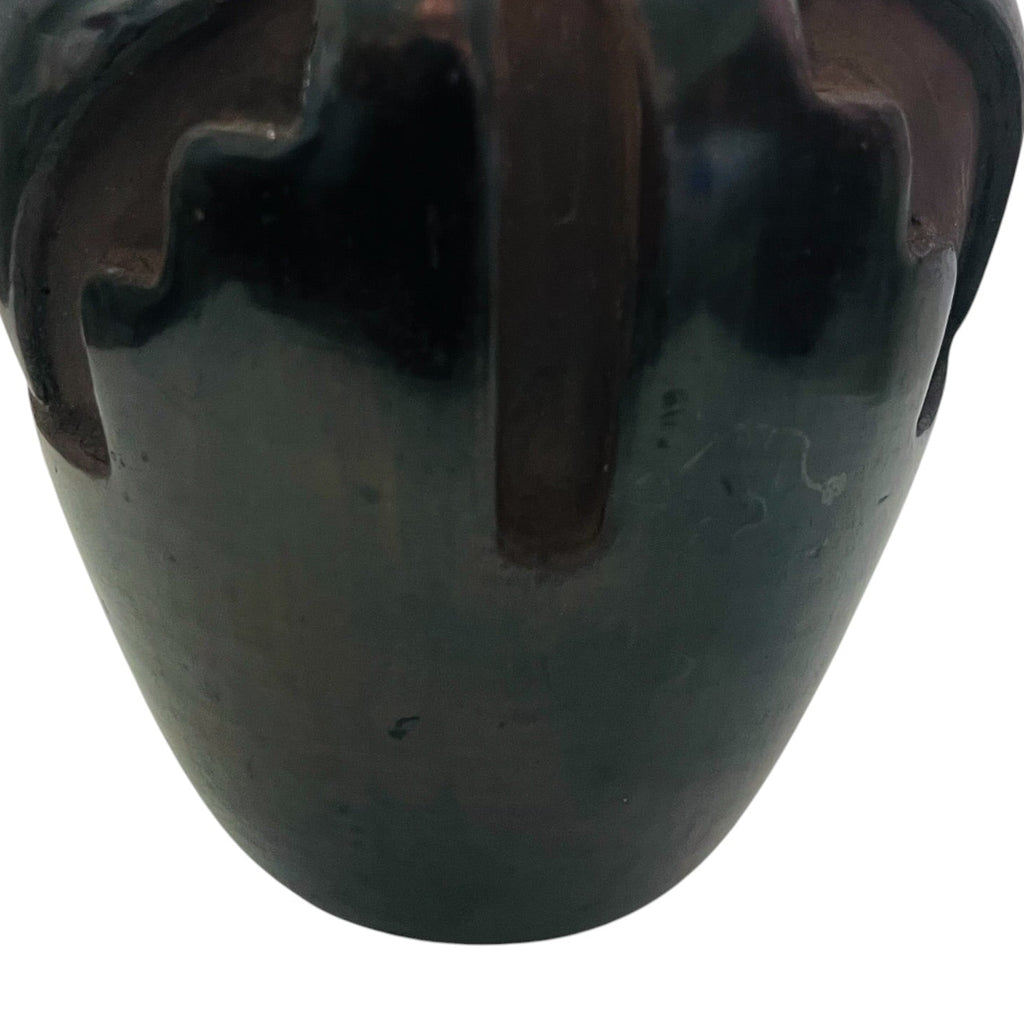 Santa Clara Pueblo Pottery Carved Black Jar Signed