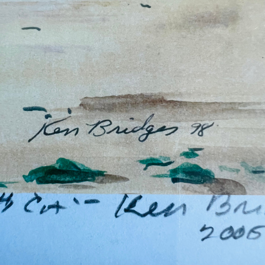 Vintage Ken Bridges Framed & Matted Framed Beach Artwork