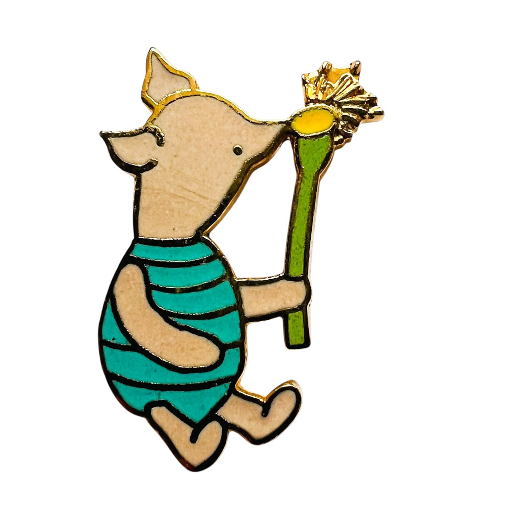 Vintage 1990 Michel Classic Piglet with Dandelion Pin