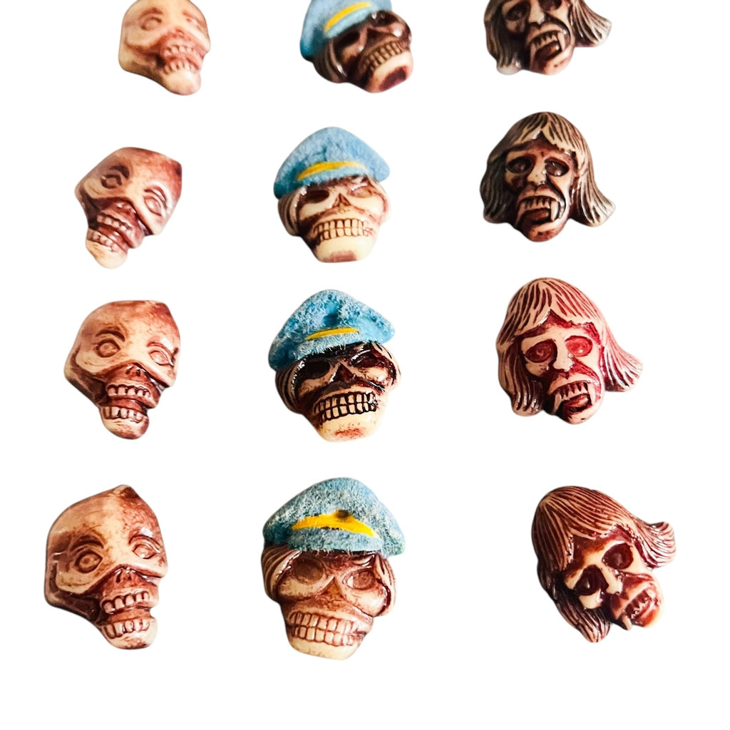 Vintage Ghost Club Skeleton Lapel Pin Set