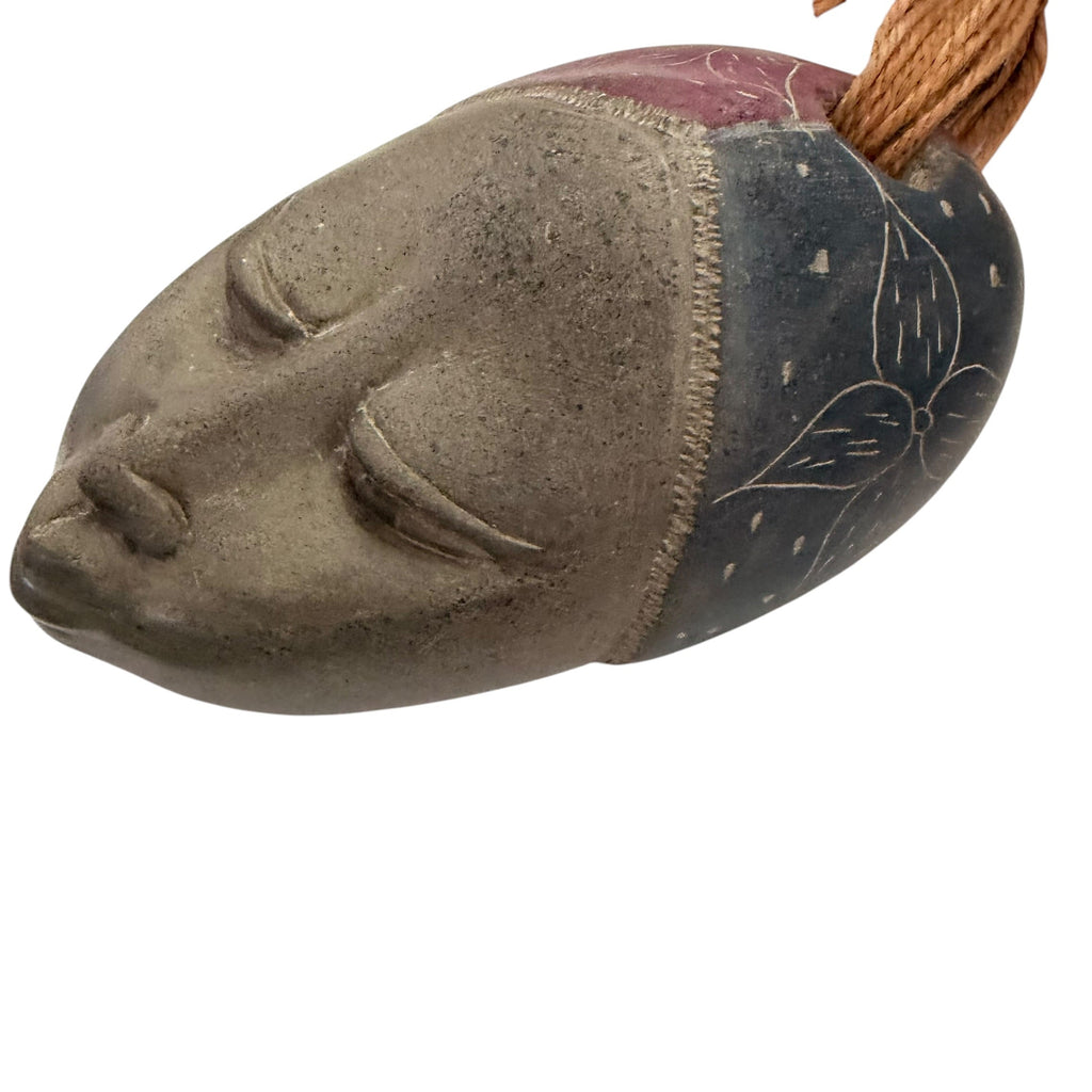 Vintage Tribal Stone Mask Wall Art