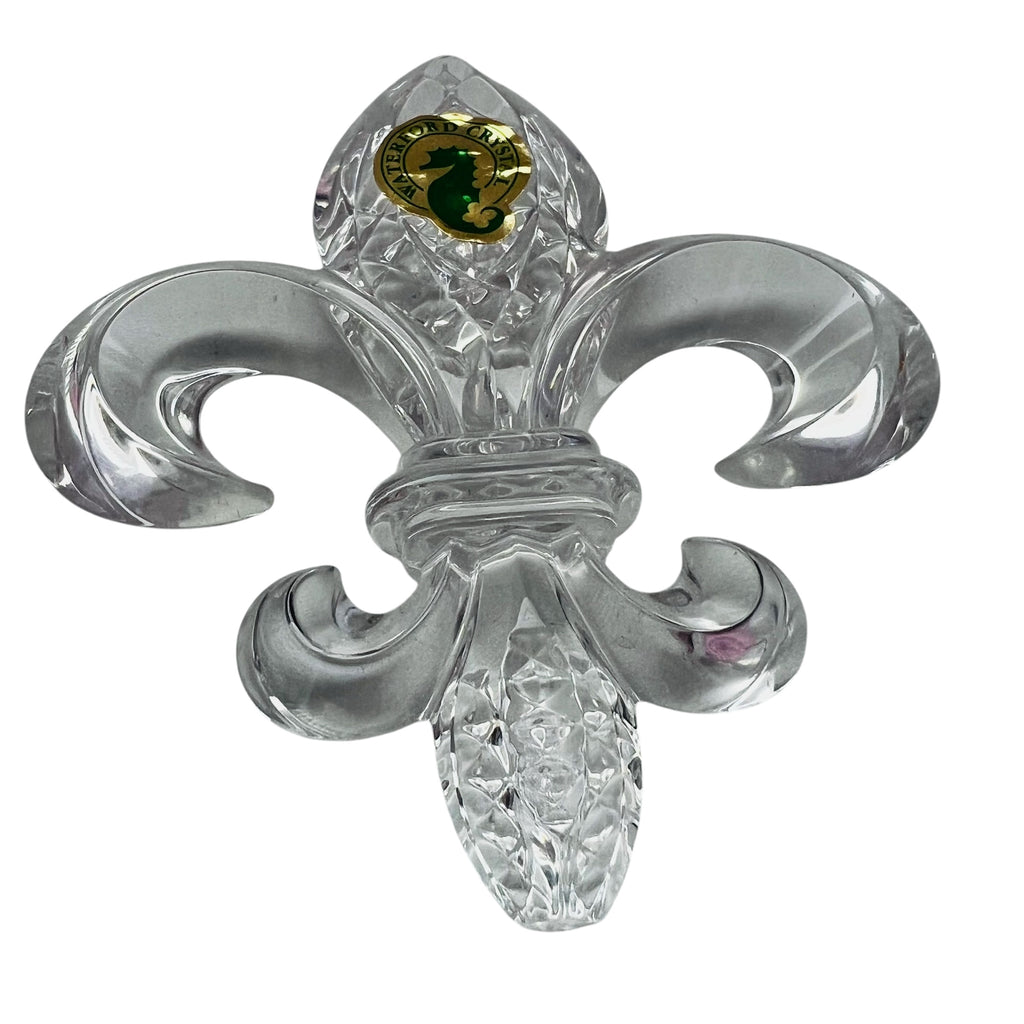 Waterford Crystal Sculpted & Diamond Cut Fleur-de-lis Paperweight