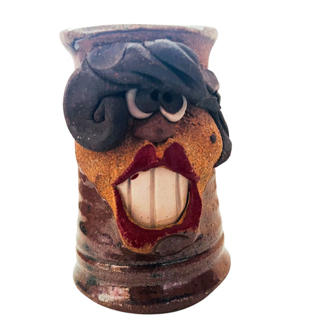 Vintage Mahon Made Stoneware Woman Hot Lips Figural Handmade Pottery Coffee Mug