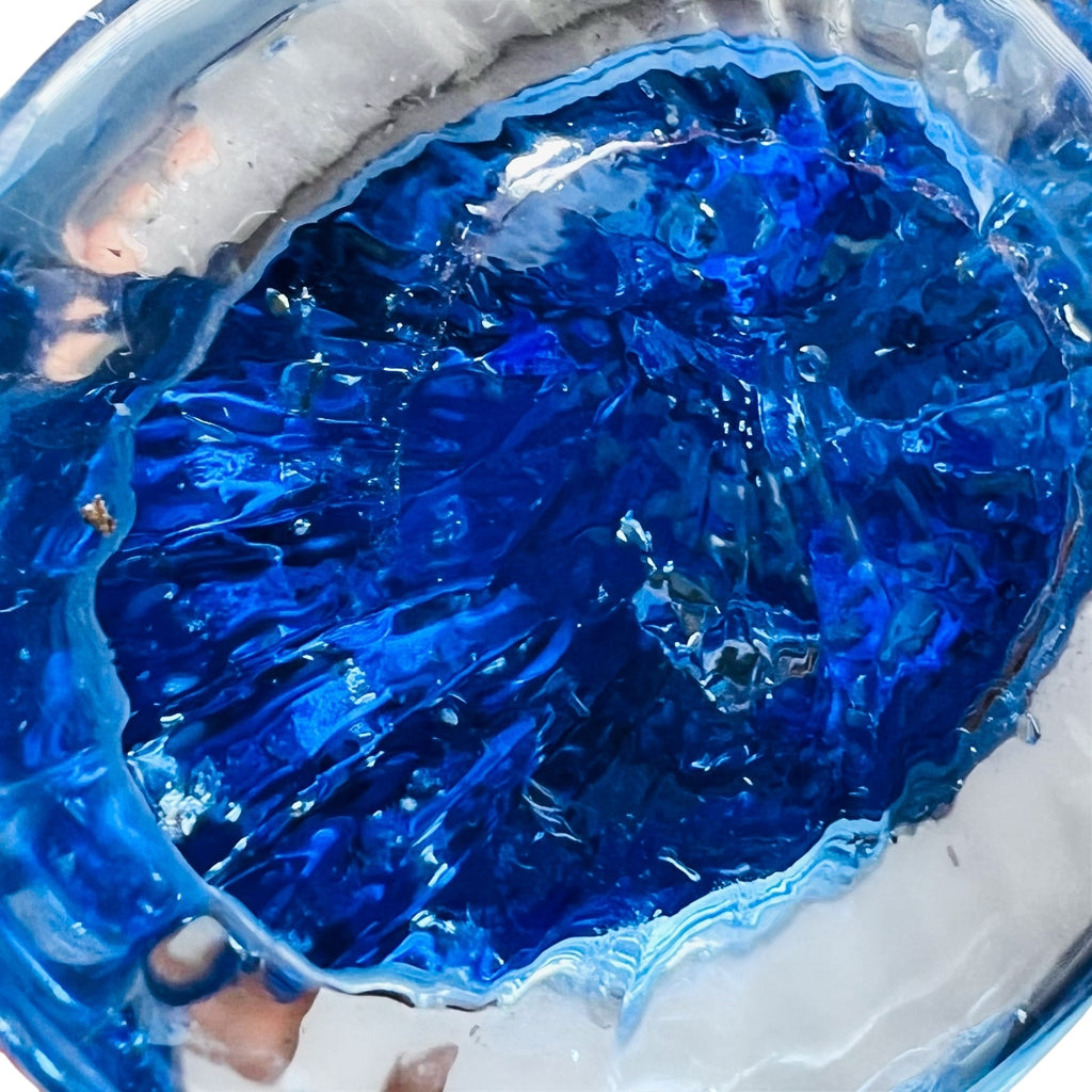 Vintage Blue Angel Fish Hand Blown Glass Controlled Bubble Figurine