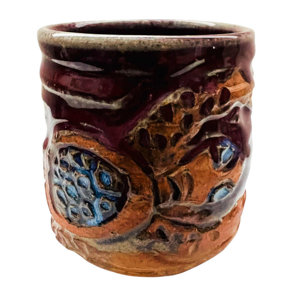 Studio Art Pottery Sculptural Drip Glaze Signed Mug