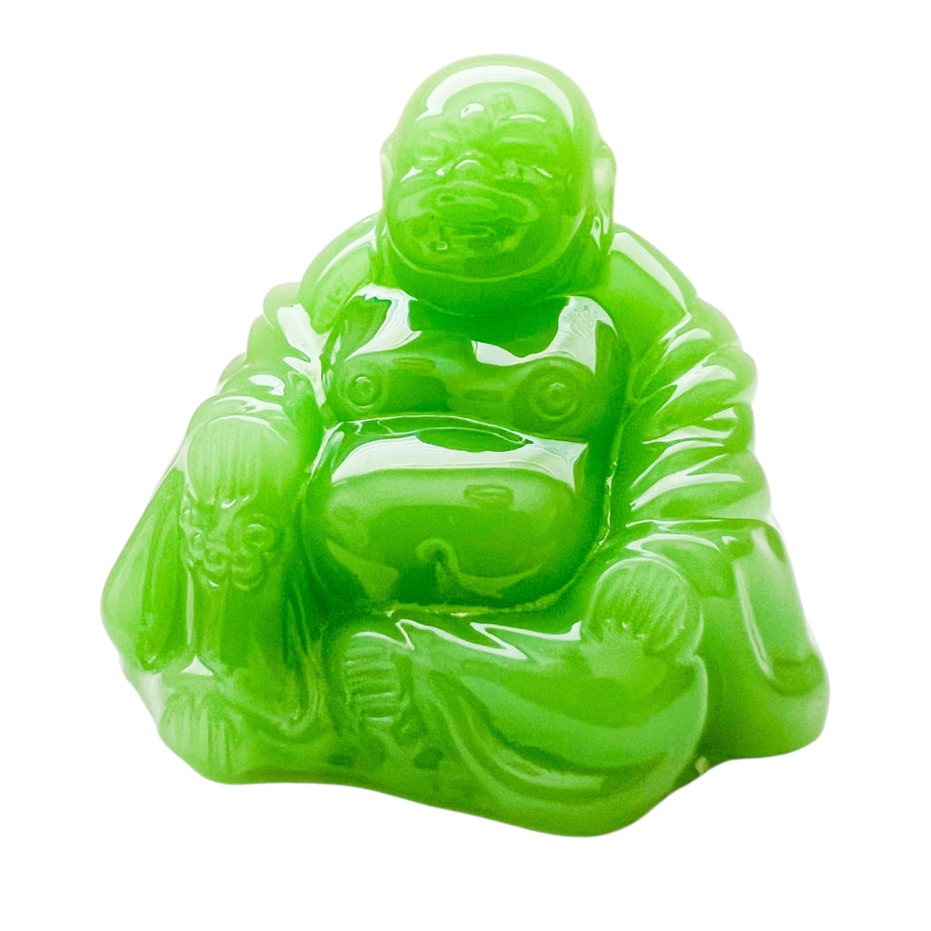 BUDDHA Green Resin Sitting Statue Paperweight