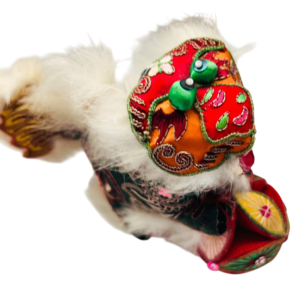 Vintage Chinese Dragon Doll Head and Tail Fabric w/Bell