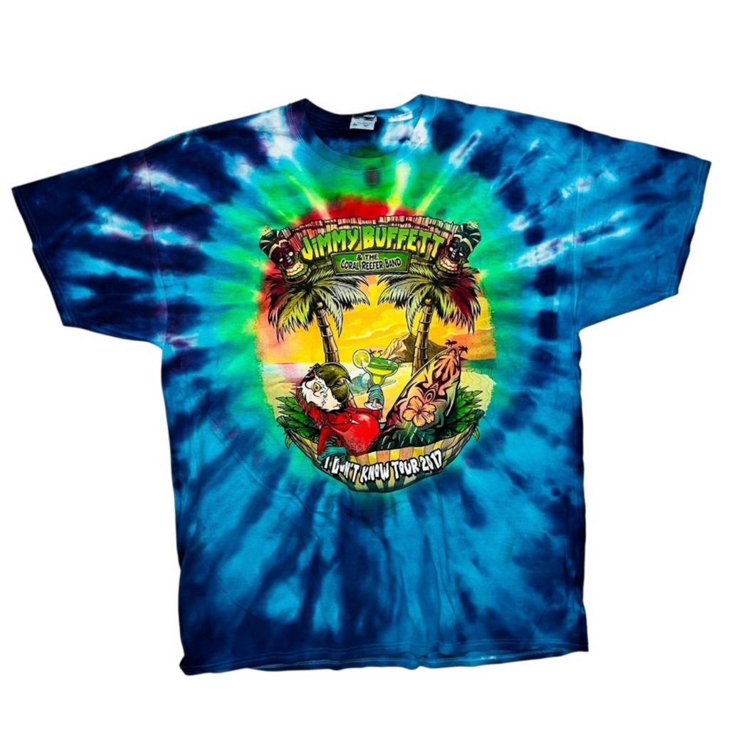 Jimmy Buffett I Don't Know Tour 2017 Parrot Tie Dye Shirt