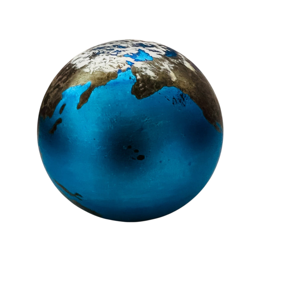Vintage 1999 Lundberg Studios Art Glass World Signed Globe Paperweight