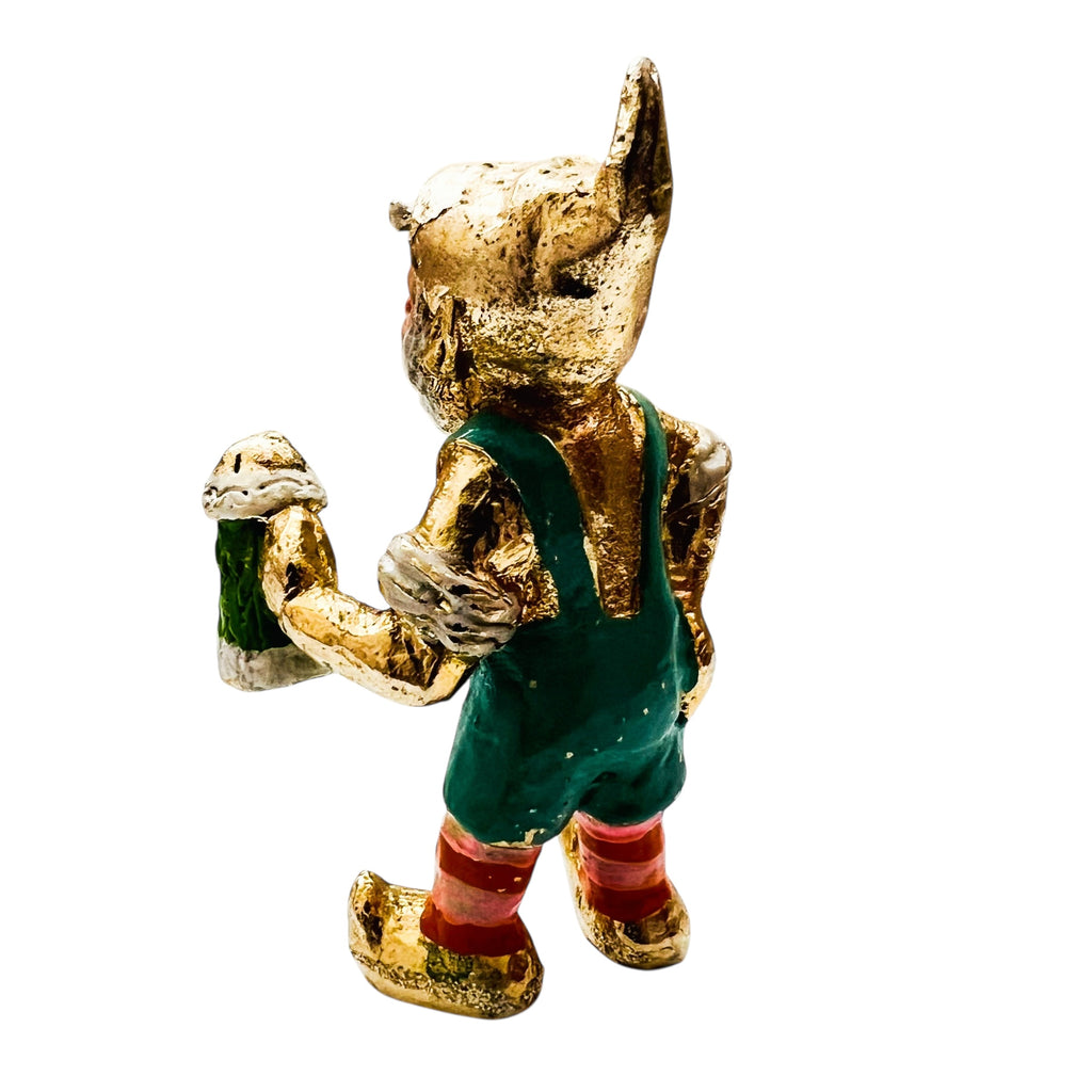 Irish Gnome Holiday Elf Cast Metal Hand Painted Figure