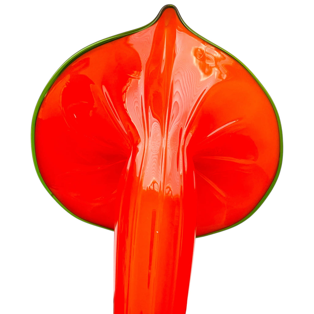 Vintage Jack The Pulpit Orange Art Glass Vase