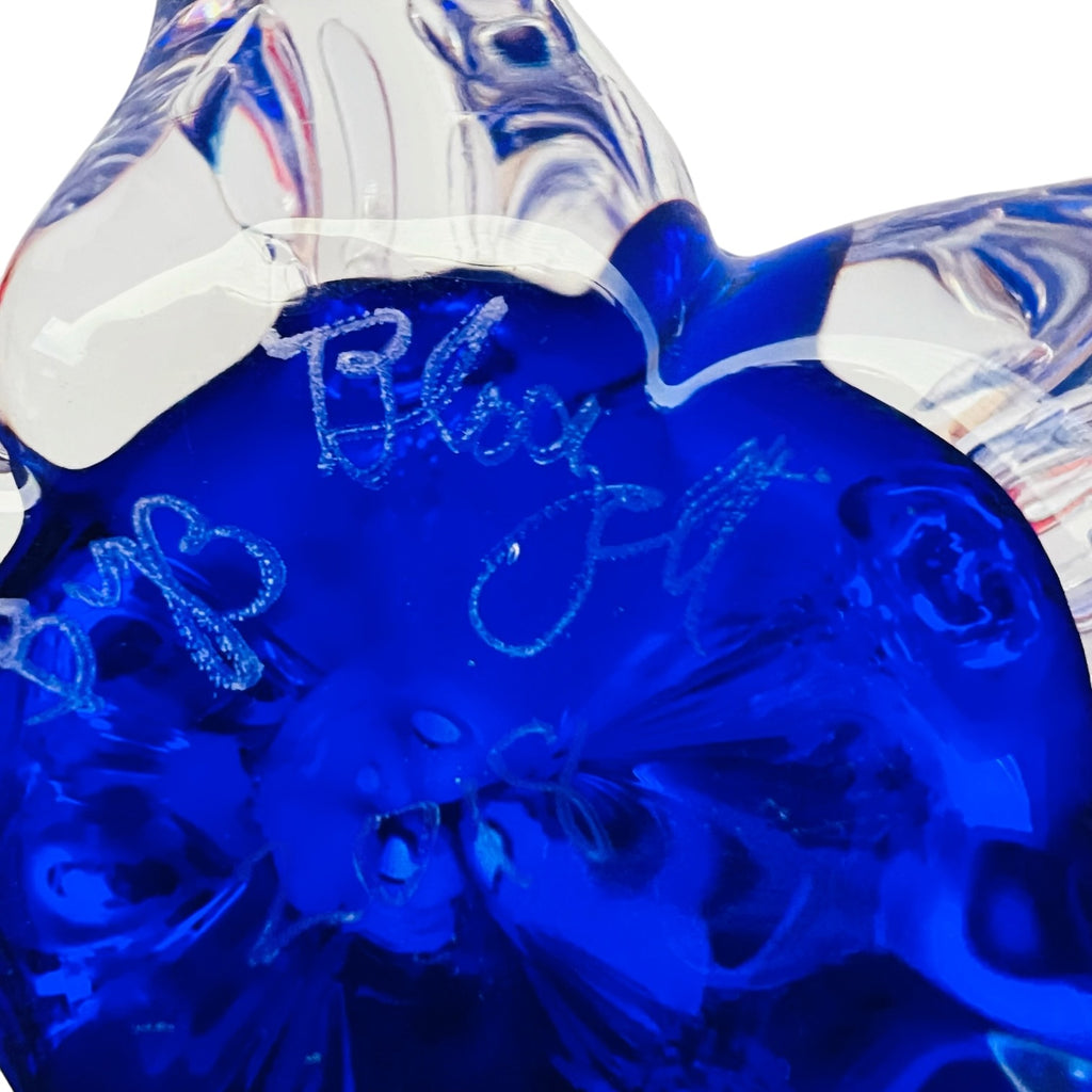 Vintage Blodgett Art Glass Blue Starfish Signed Paperweight