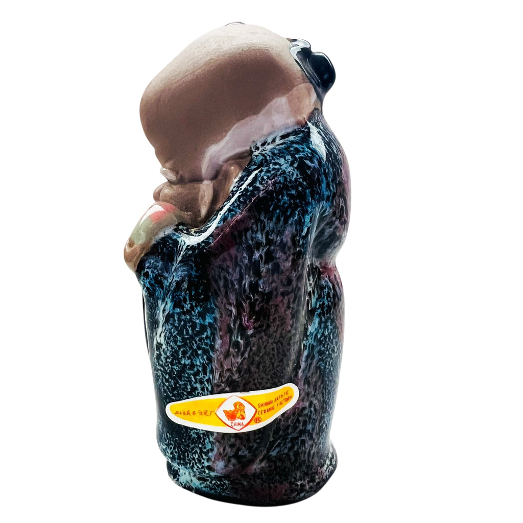 Vintage Chinese God of Longevity Mudman Clay Figurine