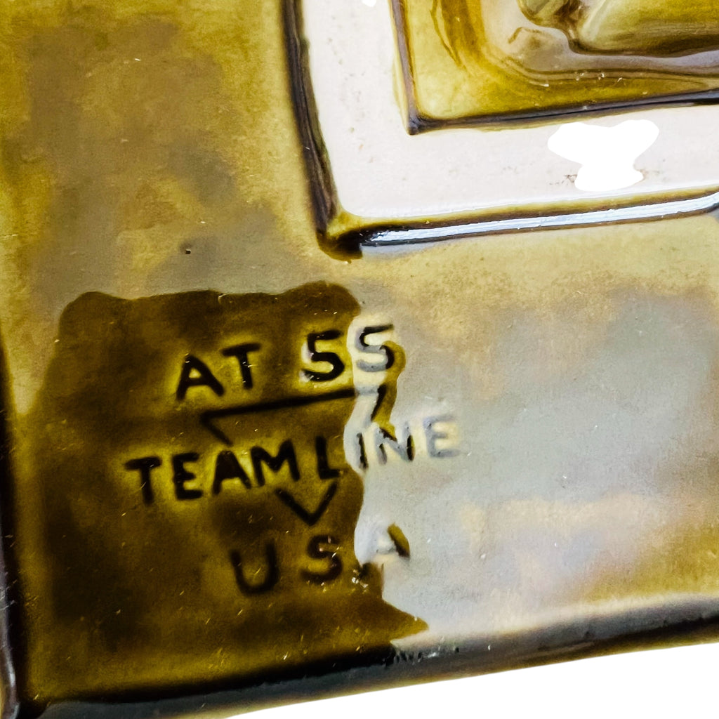 Vintage Teamline USA 55 with Letter D Medallion Monogram Ceramic Ashtray