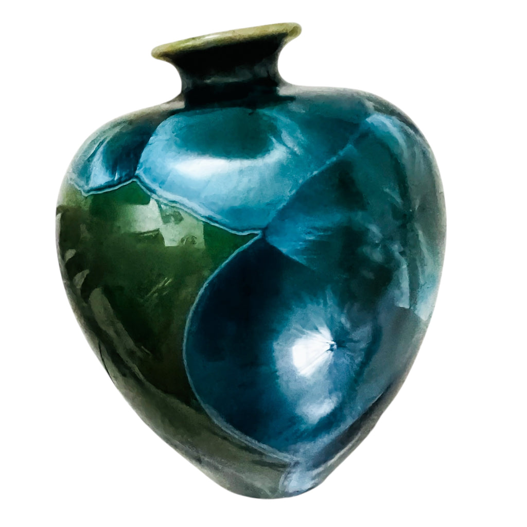 Vintage Louise Reding Crystalline-Glaze Studio Art Pottery Porcelain Artist Signed Vase