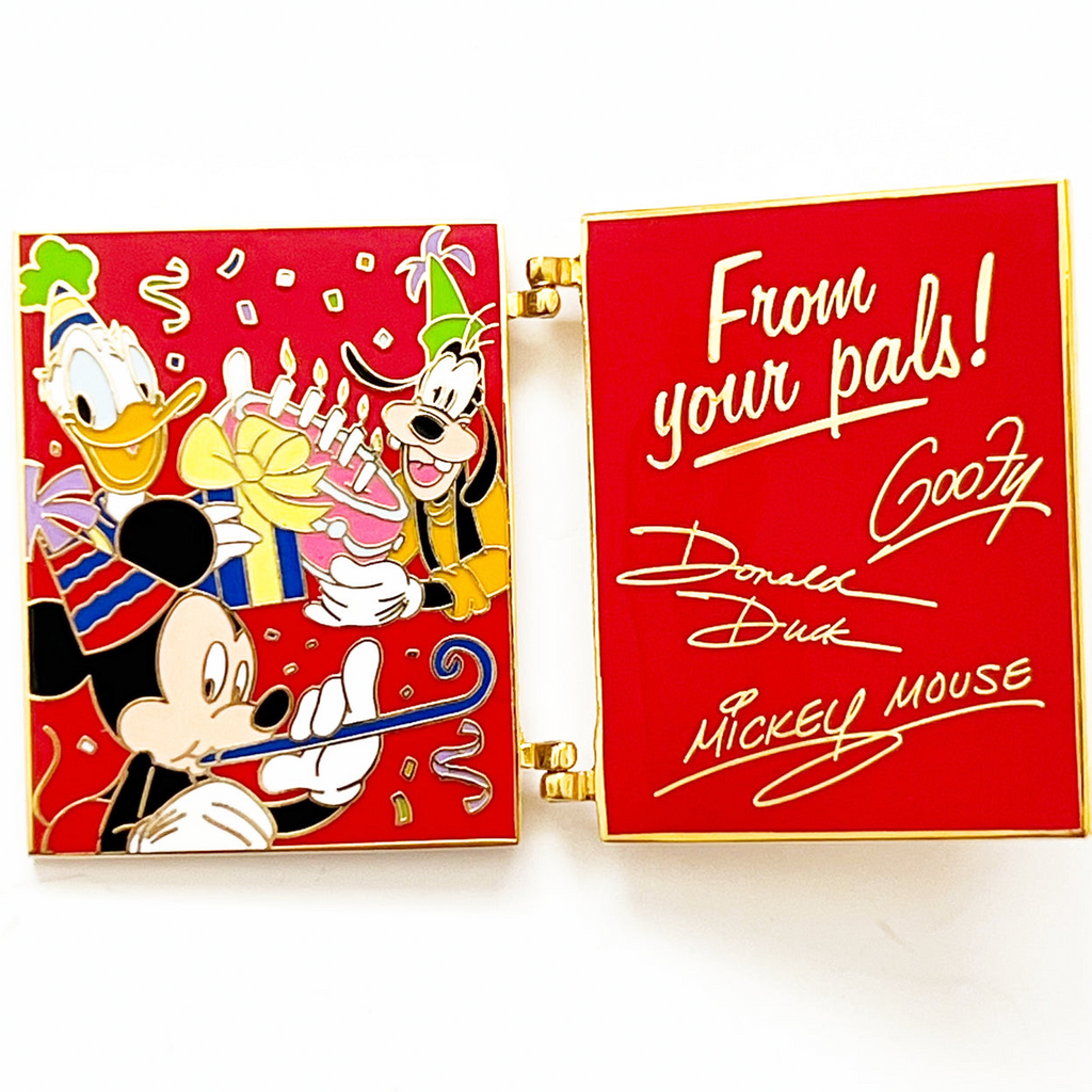 Disney Cast Exclusive Happy Birthday Donald Goofy Mickey Hinged Pin