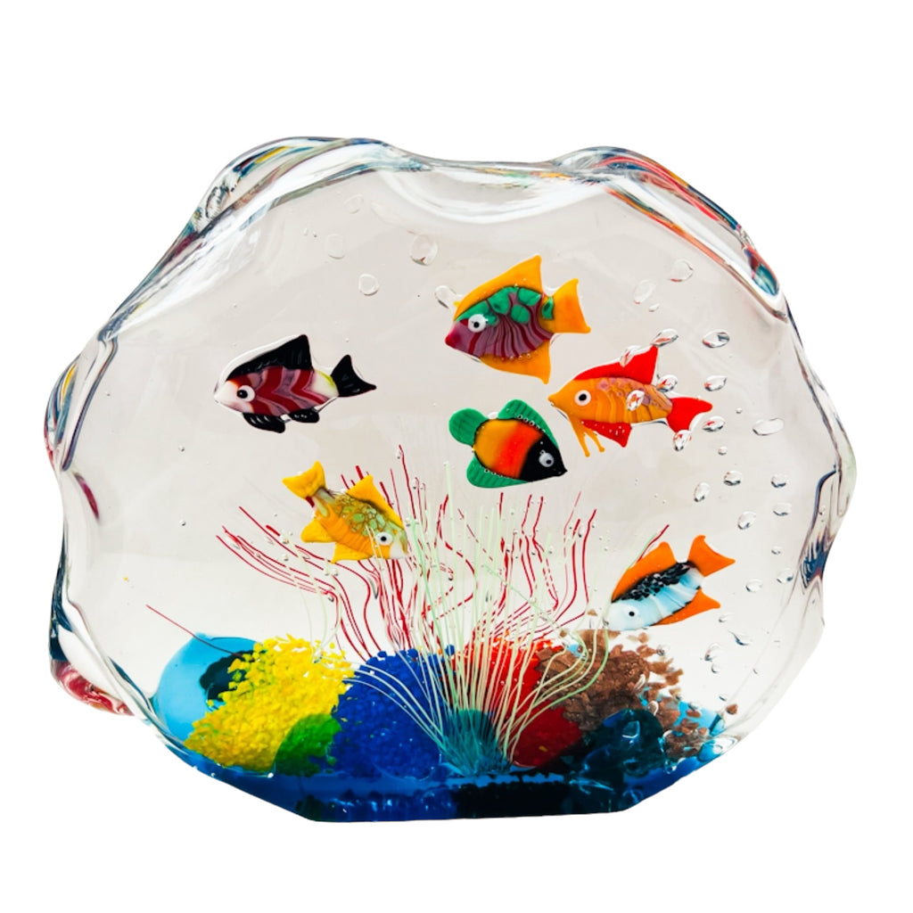 Vintage Murano Glass Fish Aquarium Shell Sculpture