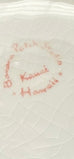 Hawaii Bananna Patch Studio Medallion Glazed Round Ceramic Red and White Plate