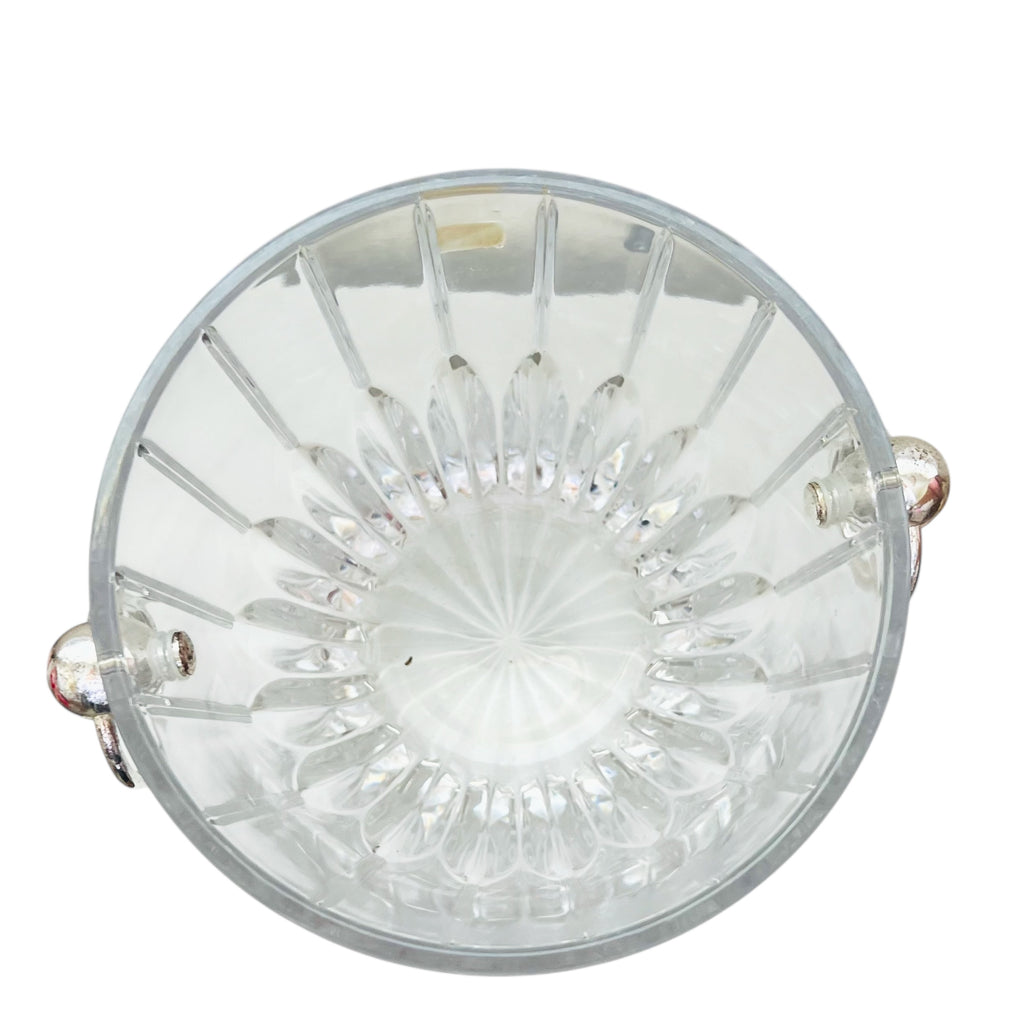 Mikasa Park Lane Champagne Clear Ice Bucket with Silver Handles