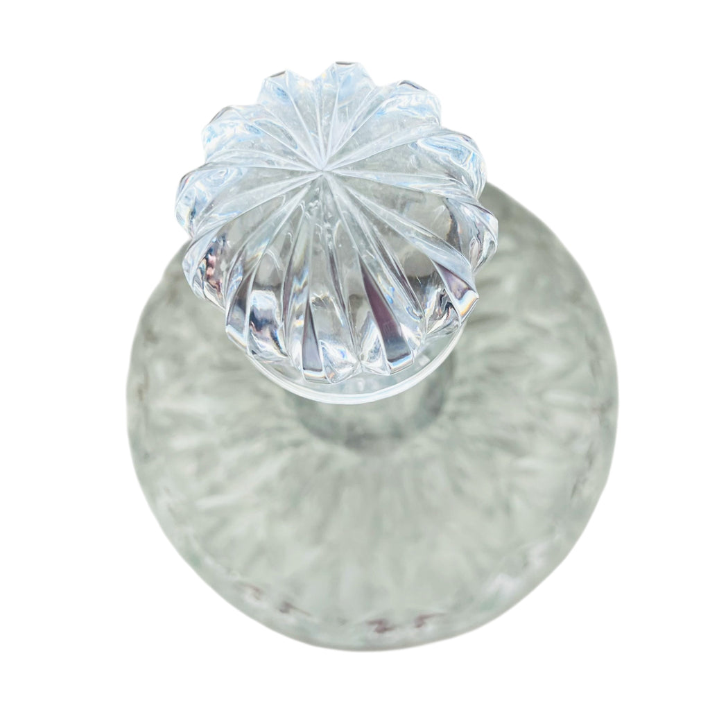 Vintage MCM Crystal Diamond Cut Decanter with Stopper