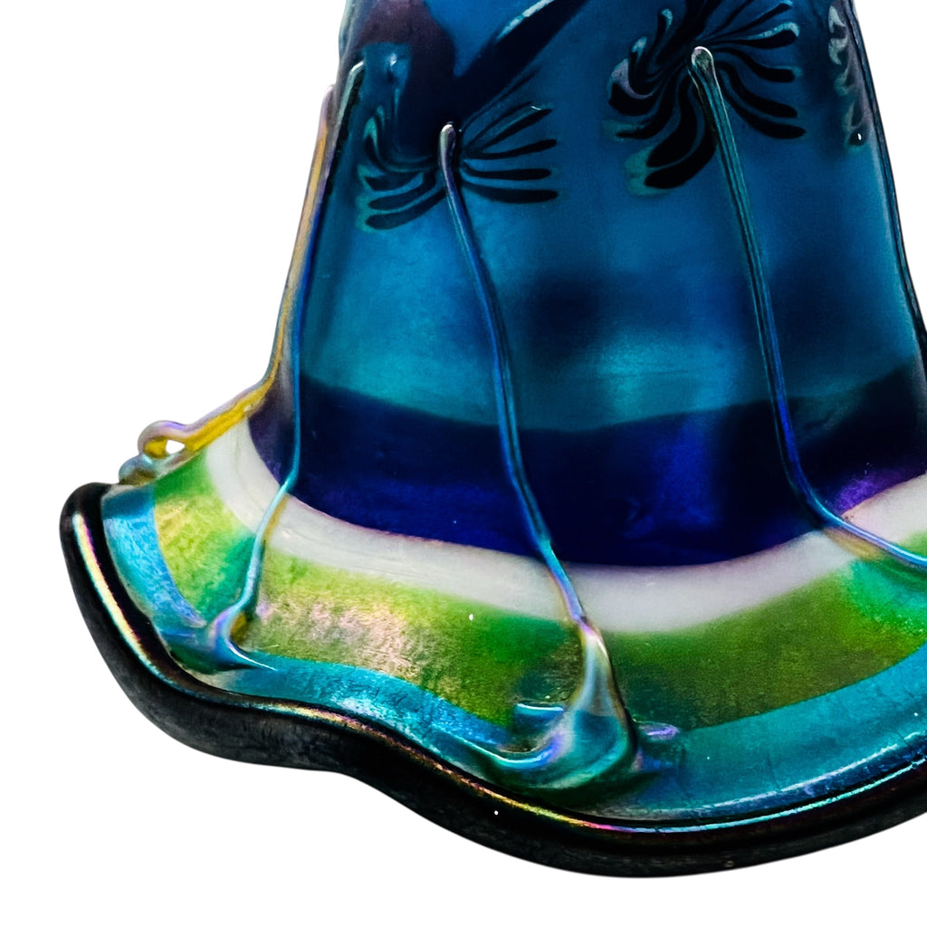 Vintage Carl Radke Art Glass Hand Blown Palm Trees Lamp Shade