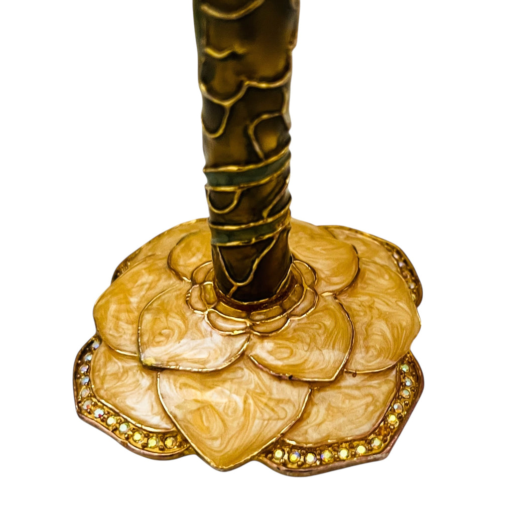 2 Saints Swarovski Crystal Enamel Jewel Flower Martini Glass