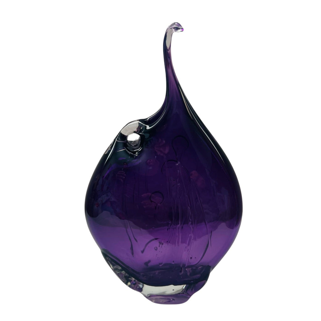Vintage Loren Chapman Purple Art Glass Signed Bud Vase