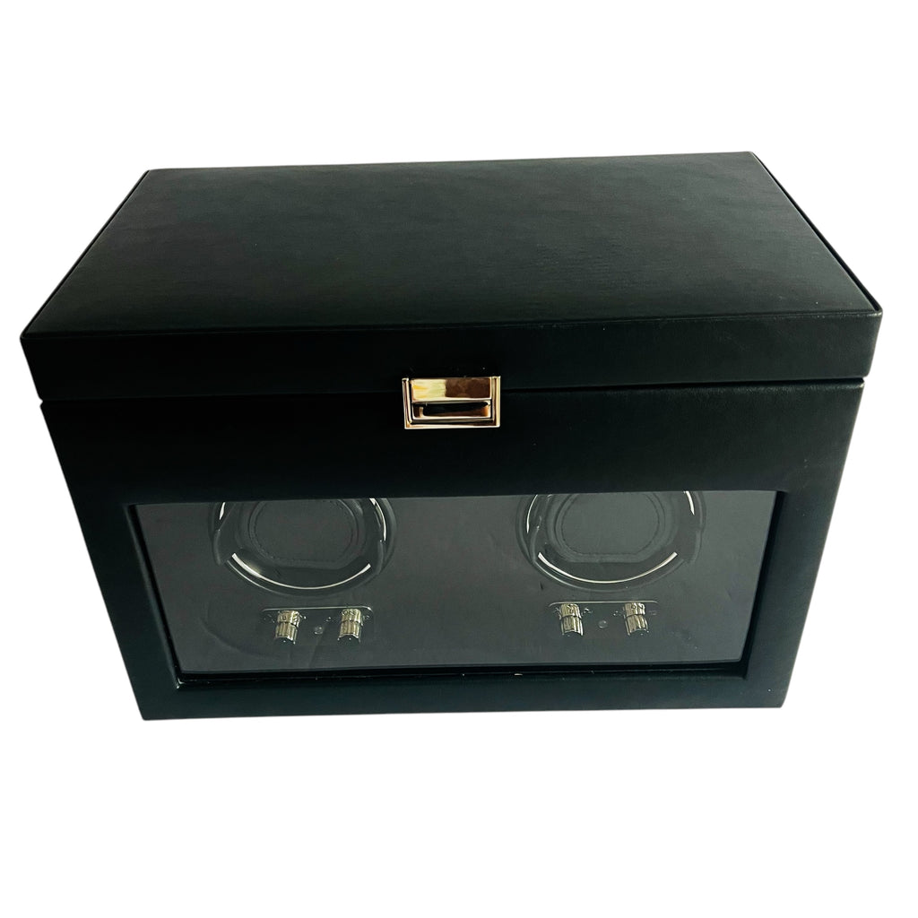 Heritage by WOLF Double Watch Winder with Storage Box