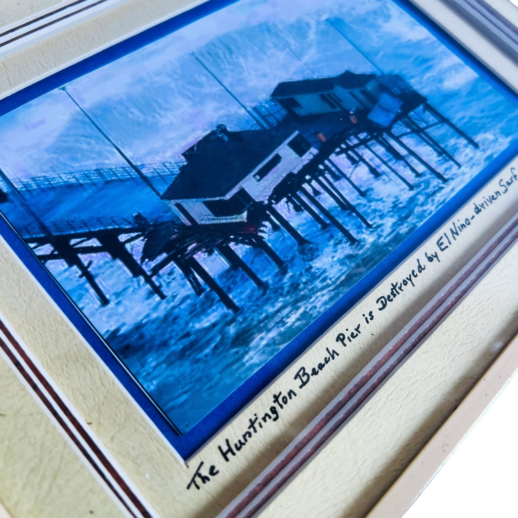PCH Huntington Beach California Pier Photograph Matted Framed