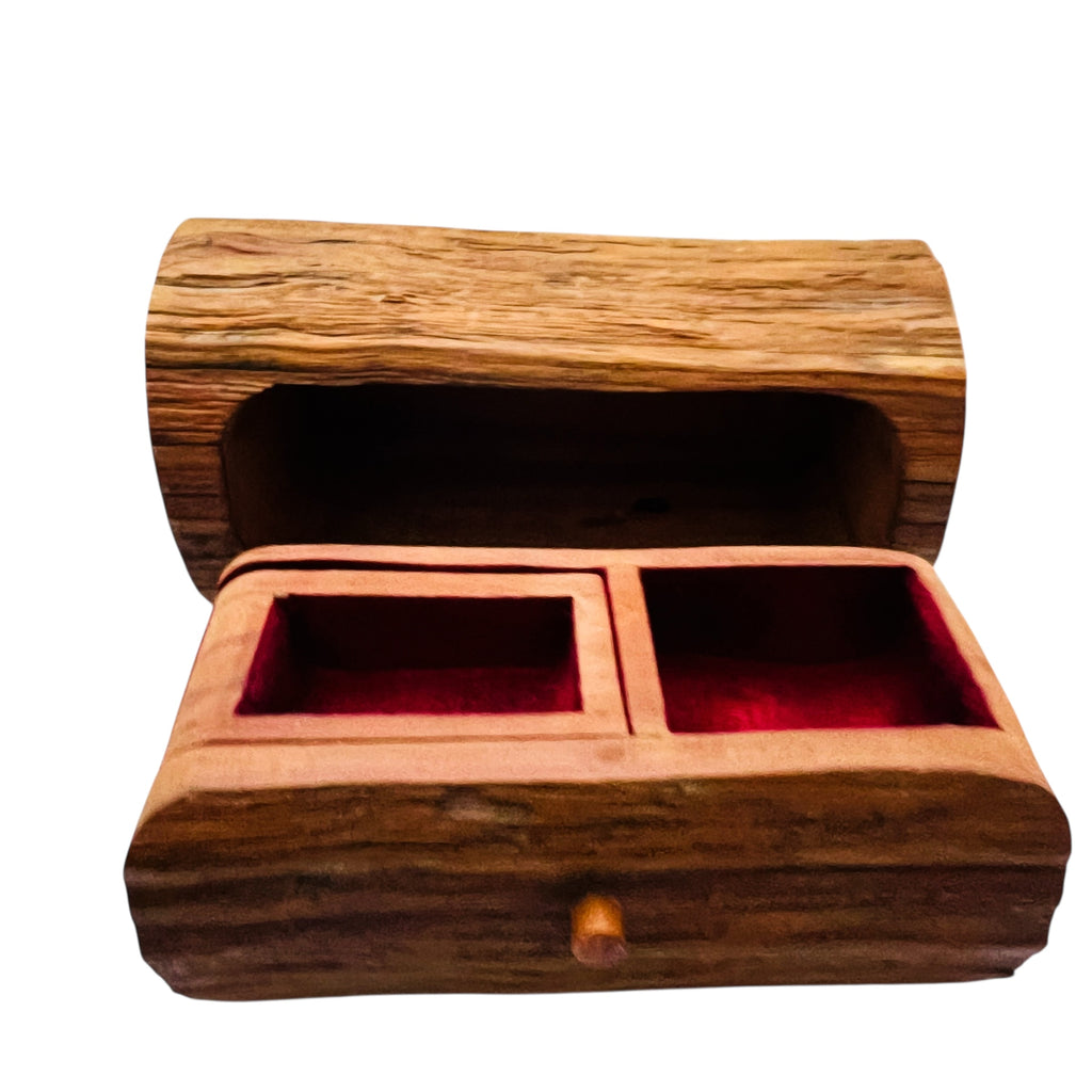 Vintage 1987 Jeff Trag Red Cedar Secret Compartment Signed Jewelry Box
