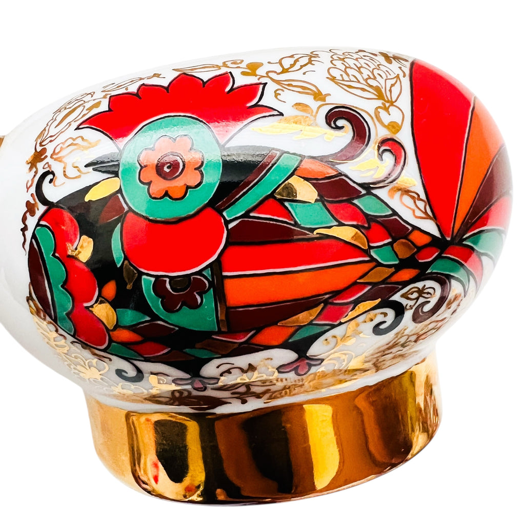 Vintage Russia St. Petersburg Floral Teapot with Gold Accents