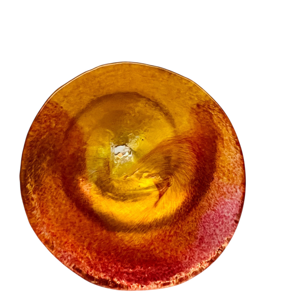 Amber Glass Cone Paperweight