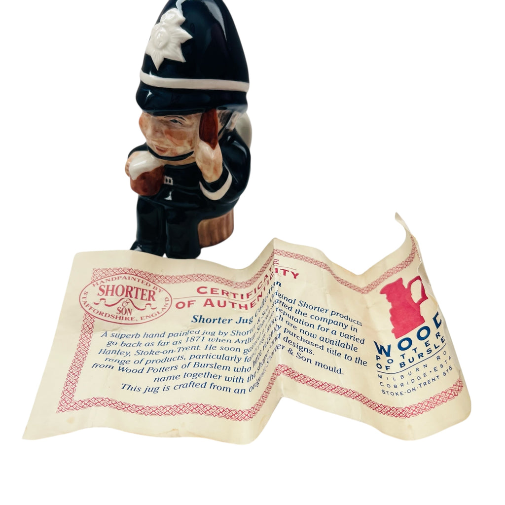 Vintage Shorter & Son Policeman Milk Jug