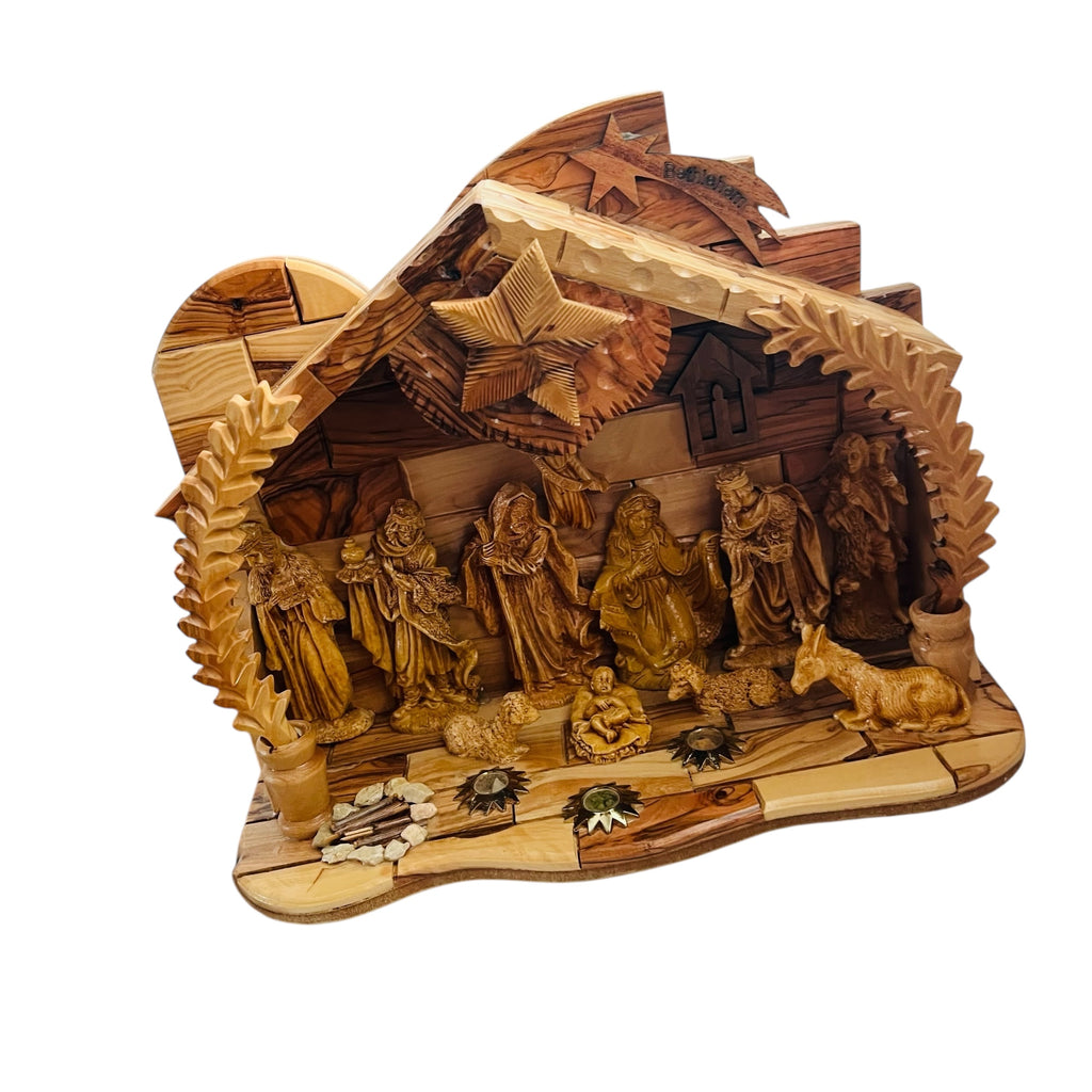 Nativity Scene Olive Wood Hand Made Music Box