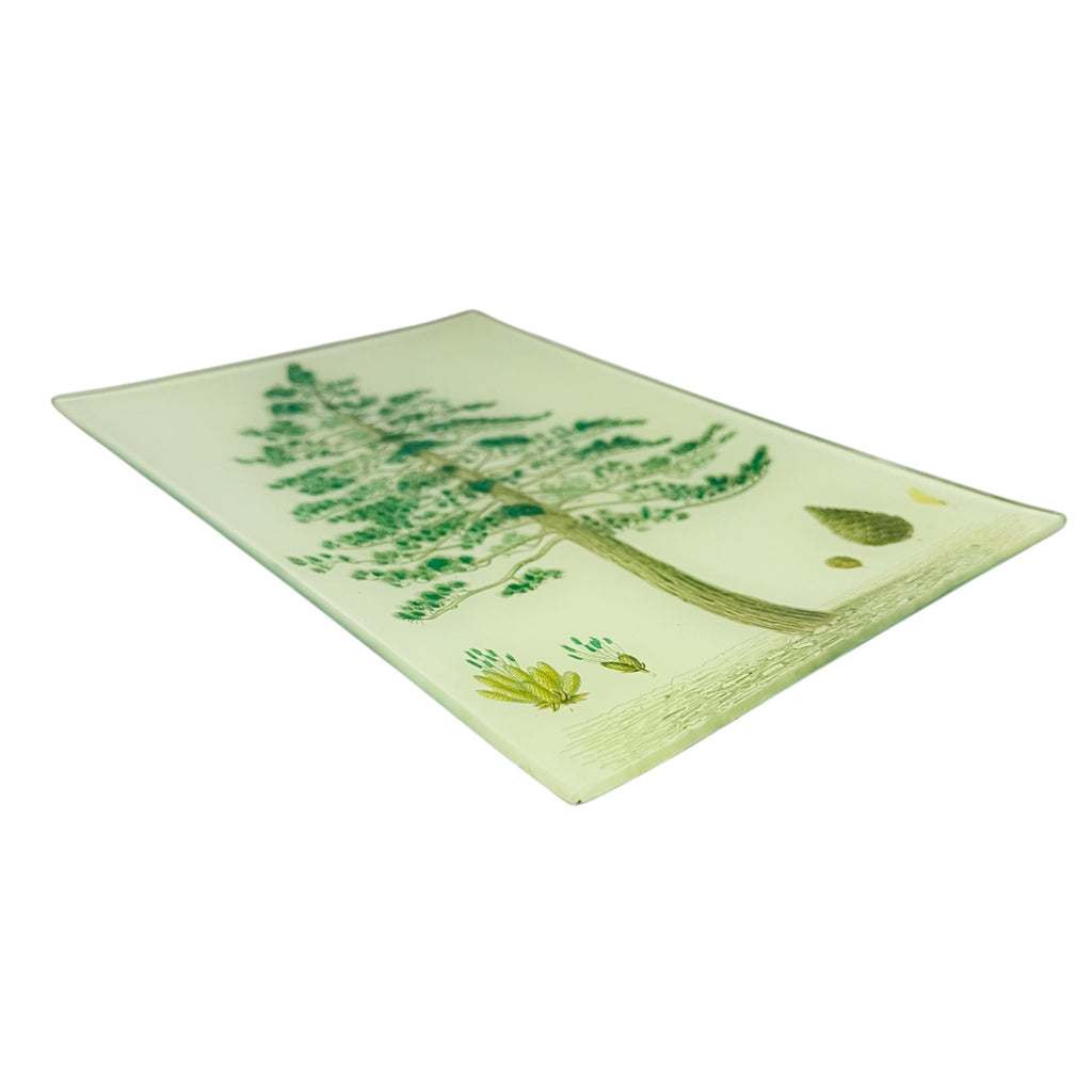 JOHN DERIAN Decoupage Pine Tree Rectangular Signed Tray