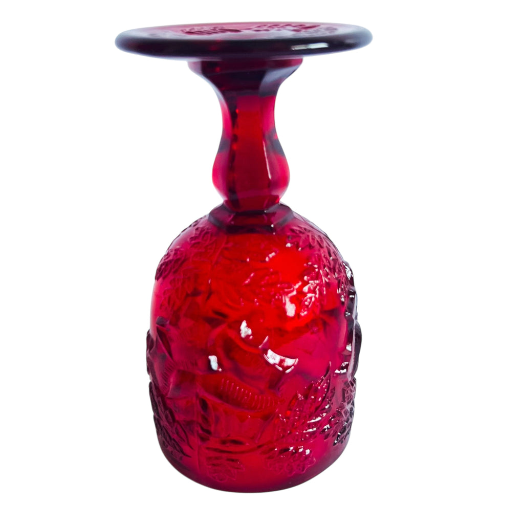 Madonna Inn Wild Rose Ruby Red Goblet Drinking Glass