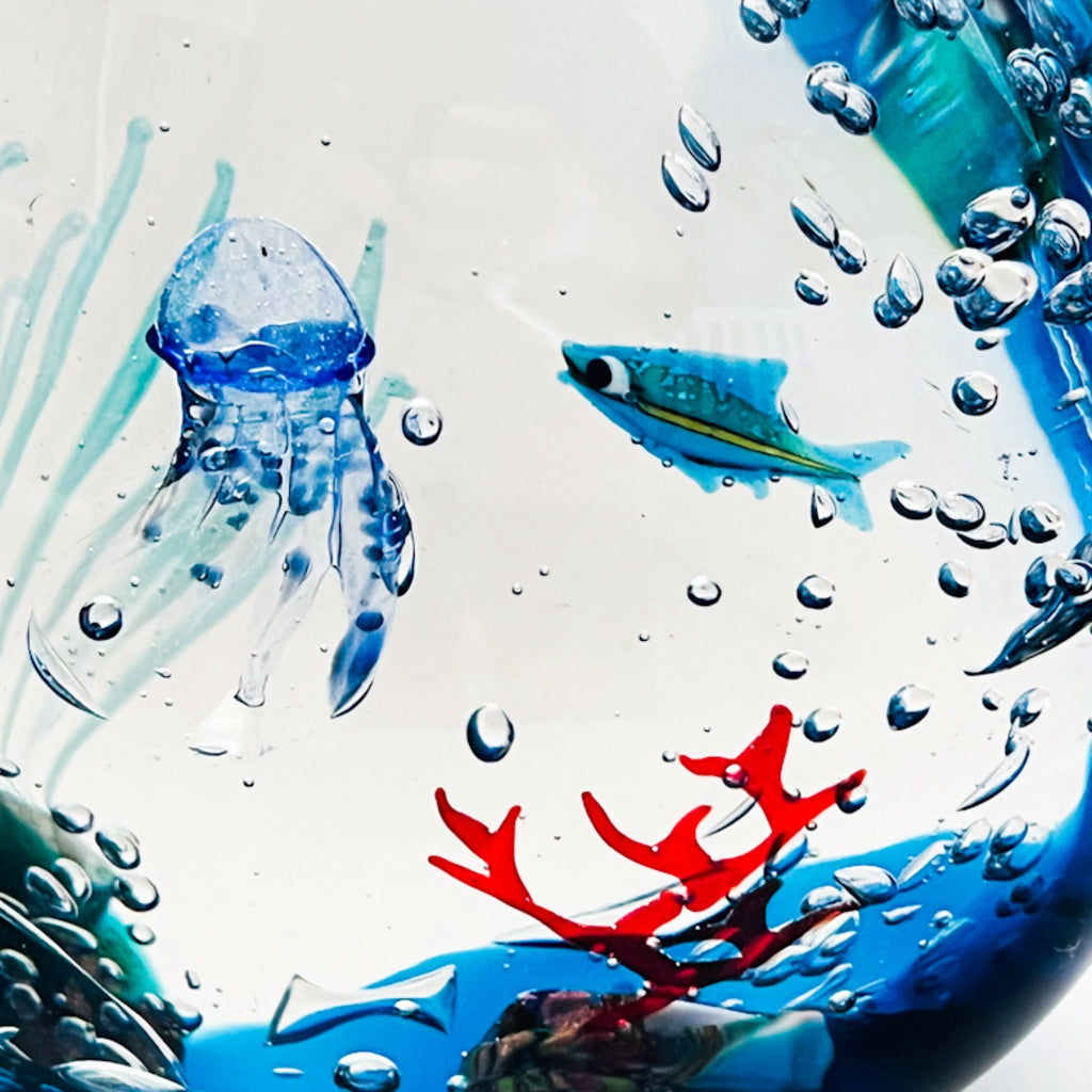 Murano Aquarium Fish Tank Art Glass Signed by Elio Raffaeli Sculpture