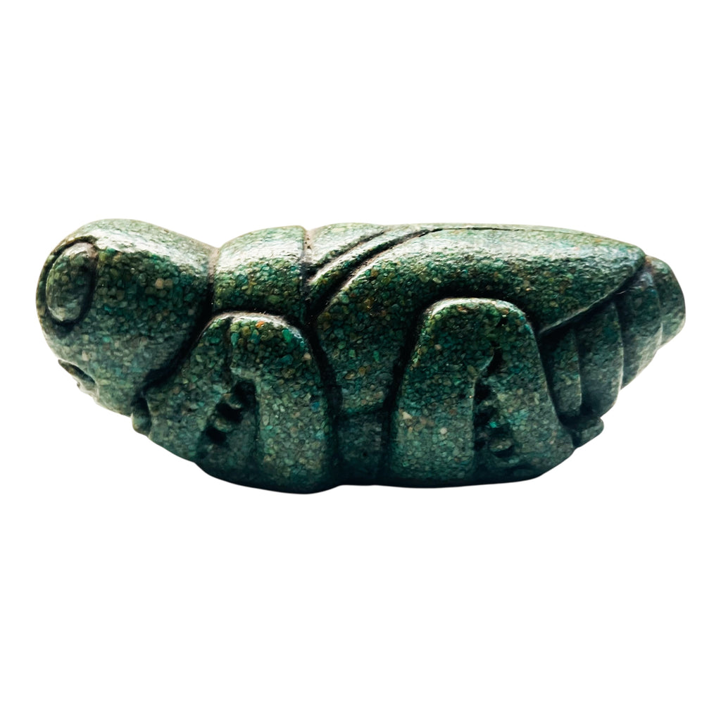 Vintage Crushed Green Stone Locust Grasshopper Paperweight Figurine