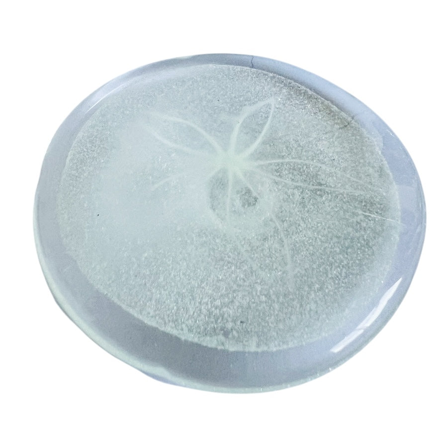 Vintage Sand Dollar Speckle Art Glass Paperweight