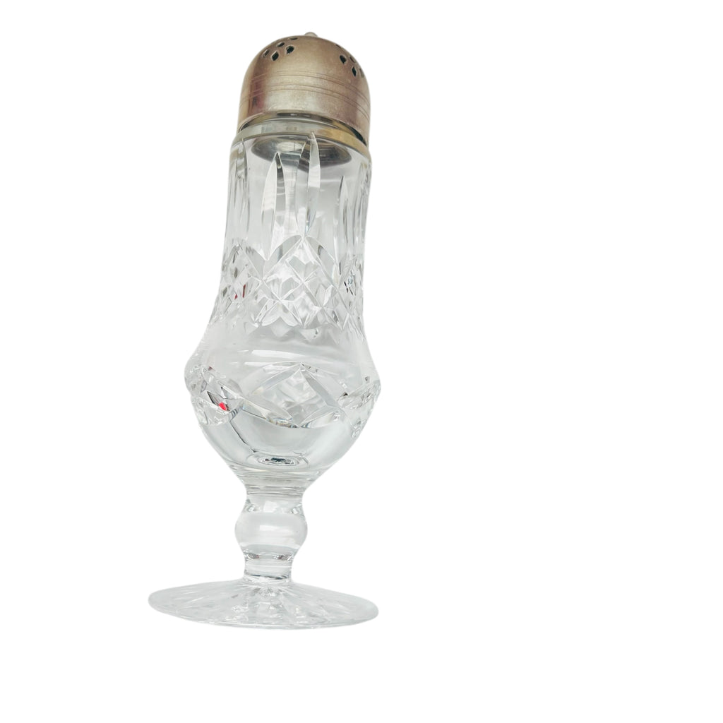 Waterford Crystal Lismore Muffineer Sugar Shaker Silver Plated Dome Lid