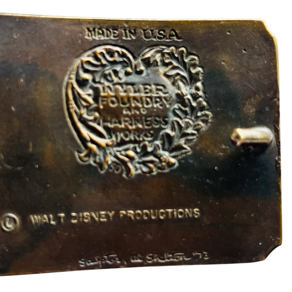 Vintage Walt Disney Productions Mickey Mouse Brass Belt Buckle