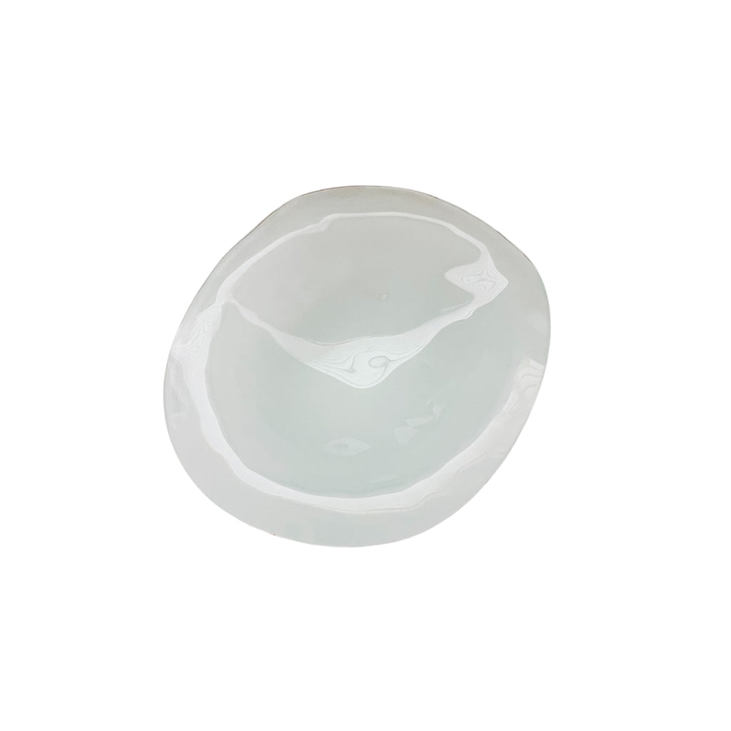 Vintage Annieglass Frosted Glazed Artist Signed Trinket Bowl